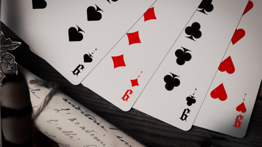 Deal with the Devil (Scarlet Red) UV Playing Cards by Darkside Playing Card Co - immagine 3