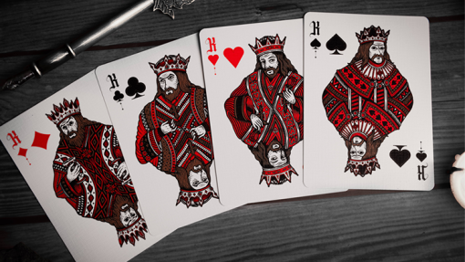 Deal with the Devil (Scarlet Red) UV Playing Cards by Darkside Playing Card Co - immagine 2